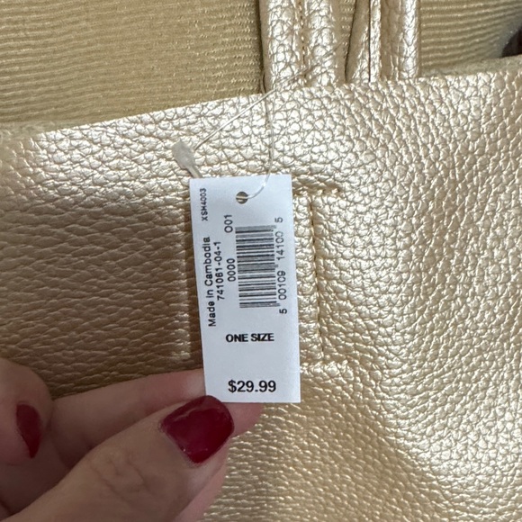 Old Navy Metallic Gold Tote Bag - Picture 2 of 4